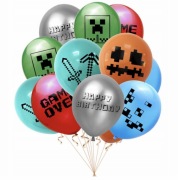 BALONY MINECRAFT ZESTAW BALONÓW URODZINOWYCH