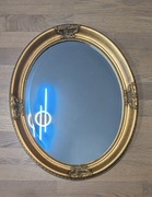 Lustro owalne barocco 61,5x51,5 cm w pozłacanej ramie
