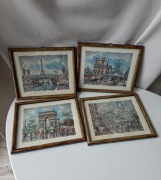 Stare obrazy akwarel grafika Paryż M. Legendre vintage lata 60