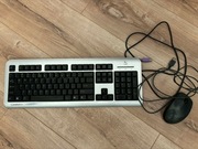 Używana klawiatura A4 Tech evolution czarno srebrna z myszką Logitech