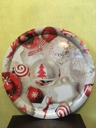 Świąteczna patera taca talerz Bożonarodzeniowy 40 cm metal Fackelmann