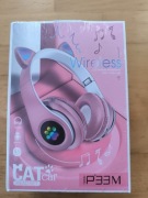 Słuchawki bezprzewodowe z kocimi uszami świecące