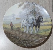 ROYAL DOULTON Talerz ozdobny porcelanowy w pudełku Certyfikat wieś konie