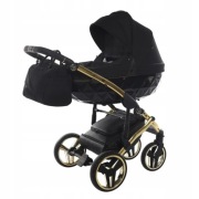 Junama Diamond S Line Wózek dziecięcy V3 4w1 czarny złoty nowoczesny