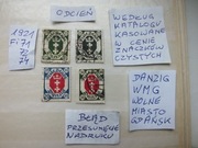 4szt. znaczki Fi 71 BŁĄD odcień WMG 1921r. DANZIG Niemcy Rzesza PMW