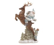 Figurka Mikołaj niebieski na jelonku