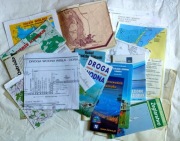 Zestaw map,przewodników,folderów -Gdańsk-Jeziorak 