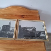 Dwa obrazki czarno białe przeszklone 