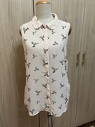 Różowa bluzka Next w ptaszki 40