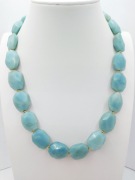 Naszyjnik: Fasetowany Amazonit i Hematyt – Morska Elegancja (48 cm)