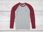 SUPERDRY__KOSZULKA Z DŁUGIM RĘKAWEM__SZARO-BORDOWA__L-XL
