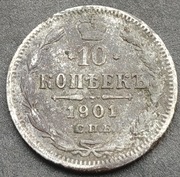 Rosja. 10 kopiejek 1901