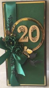 Kartka na 20 urodziny/20 rocznicę-ręcznie robiona DL pudełko personalizacja