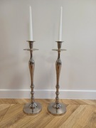 Komplet dekoracyjnych świeczników-2 szt., wysokość 52 cm,styl Glamour