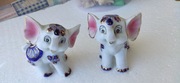 Figurki ceramiczne dwa słoniki każdy inne 