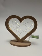 Drewniane Serce LED – ciepłe światło, naturalne drewno