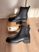 Nowe skórzane sztyblety VENEZIA | Rozmiar 39 | Czarna skóra | OKAZJA