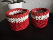 Koszyki koszyczki ze sznurka na szydełku prezent na dzień babci dziadka