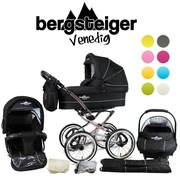 Wózek 3w1 klasyczny Bergster Venedig black + Maxi Cosi
