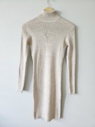 Sukienka na jesień sukienka z dzianiny beżowa dzianinowa sweterkowa S 36