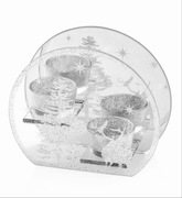 Nowy Świecznik Tealighty Boże Narodzenie Choinki Brokat home&you