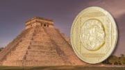 COYOLXAUHQUI STONE Gilded Archeology Symbolism 3 Oz 20$ Cook Islands 2021