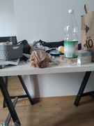 Stół do pracowni , Biały , na czarnych stojakach TANIO!!!