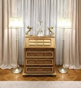 DĘBOWY ZŁOCONY SEKRETARZYK - BIURKO