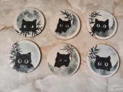 Podkładki pod kubek, filiżankę, drewniane, 6 sztuk.