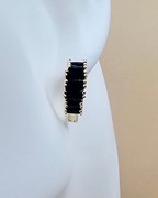 Kolczyki stal chirurgiczna złote z czarnym akcentem [K032]