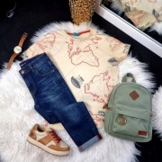 Little Kids T-shirt koszulka dla dziecka mały podróżnik mapa 122