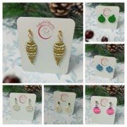 Kolczyki  świąteczne bombki. Rękodzieło.