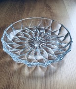 Kryształowy półmisek, patera, talerz na ciasto, taca z okresu PRL.