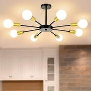 Żyrandol Sputnik 8-ramienny Czarna lampa wisząca E27 Styl nowoczesny