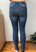 Spodnie jeansowe jeansy z cekinami skinny stretch Pulz Jeans W28 L32 S M