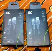 Kabel Przewód Green Cell GC USB-A - Lighting LED 30 cm czarny iPhone