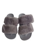 Modne Klapki Damskie z Futrem Szare – Rozmiar 37 Wygodne i Stylowe