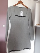 Sukienka szara z koronką XL Cropp