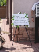 Tablica ślubna - witamy pana młodego i gości weselnych 