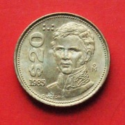 20 Peso  1985 r  -  Meksyk   Guadalupe Victoria     piękny  stan !!!  