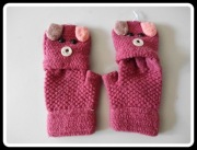 Różowe rękawiczki dla małej dziewczynki wiek przedszkolny