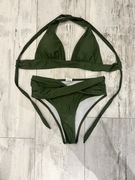 Strój kąpielowy dwuczęściowy nowy zielony army green