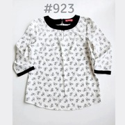 Elegancka bluzka koszulowa koszula River Flower M/38 rowery czarno-biała