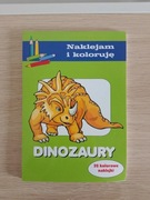 Kolorowanka, wyklejanka, dinozaury, 32 naklejki
