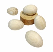 DREWNIANE JAJA do malowania – 7x5 cm – SOSNA, naturalne, ręcznie robione