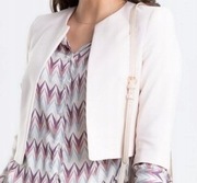 Marynarka Krótki żakiet bolerko M681 Beż Rękaw 3/4 SZULIST Wiskoza 42 XL