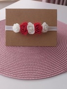 Opaska z różyczkami na chrzest, urodziny, wesela