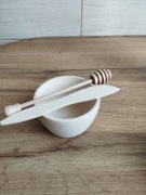 Zestaw Miseczka nożyk i nabierak do Miodu 