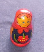 Drewniana ręcznie malowana lalka - Matrioszka. Białoruś - CCCP, lata 70-e.