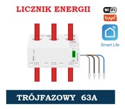 Licznik energii prądu mocy 3-fazowy dwukierunkowy przekładnik 63A WiFi TUYA